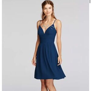 David's Bridal Navy Blue Spaghetti Strap Dress